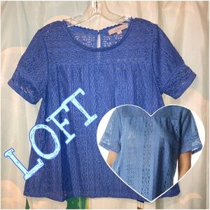 Spring Lace Cornflower Blue Tee